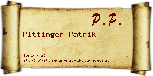 Pittinger Patrik névjegykártya