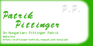 patrik pittinger business card